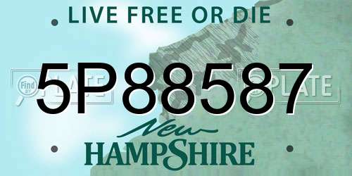5P88587 New Hampshire License Plate