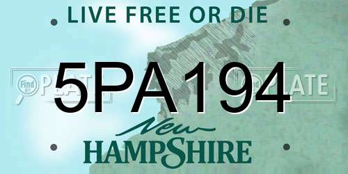 5PA194 New Hampshire License Plate