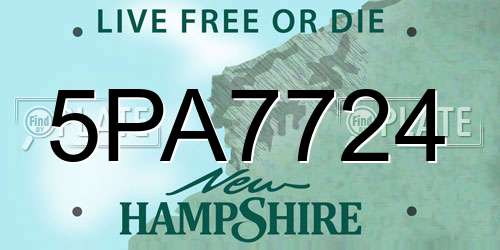 5PA7724 New Hampshire License Plate