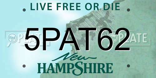 5PAT62 New Hampshire License Plate