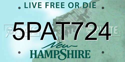 5PAT724 New Hampshire License Plate