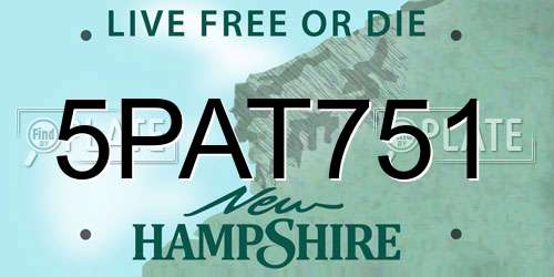 5PAT751 New Hampshire License Plate