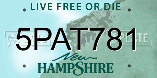 5PAT781 New Hampshire License Plate