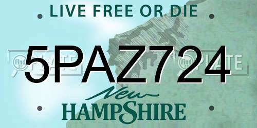 5PAZ724 New Hampshire License Plate