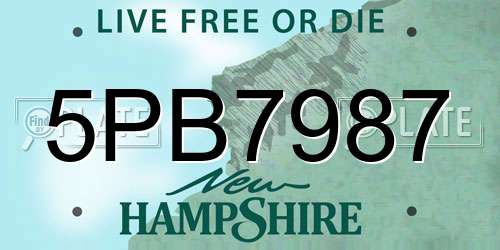 5PB7987 New Hampshire License Plate