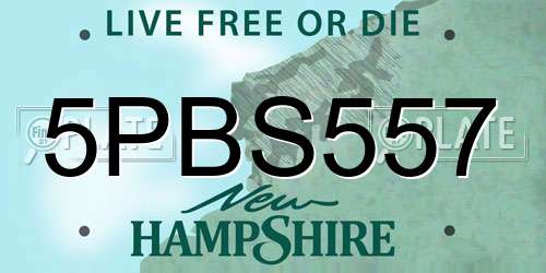 5PBS557 New Hampshire License Plate