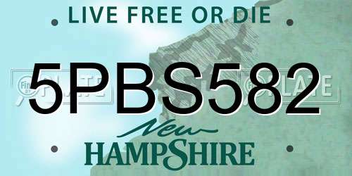 5PBS582 New Hampshire License Plate
