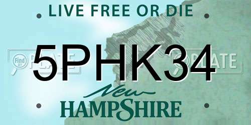5PHK34 New Hampshire License Plate