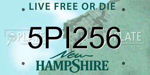 5PI256 New Hampshire License Plate