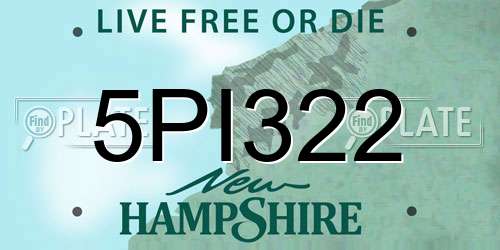 5PI322 New Hampshire License Plate