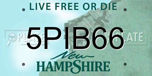 5PIB66 New Hampshire License Plate