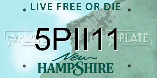5PII11 New Hampshire License Plate