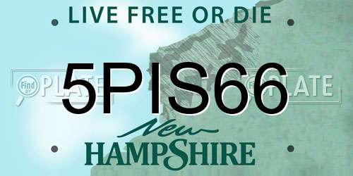 5PIS66 New Hampshire License Plate