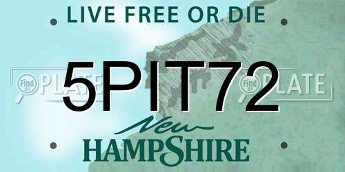 5PIT72 New Hampshire License Plate
