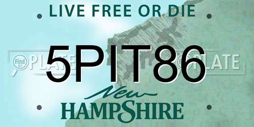 5PIT86 New Hampshire License Plate