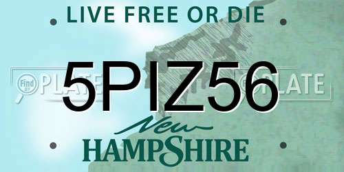 5PIZ56 New Hampshire License Plate