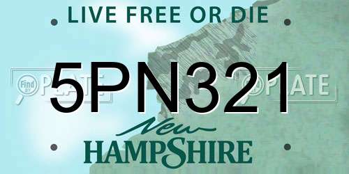 5PN321 New Hampshire License Plate