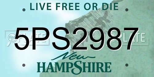 5PS2987 New Hampshire License Plate