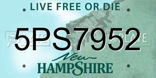 5PS7952 New Hampshire License Plate