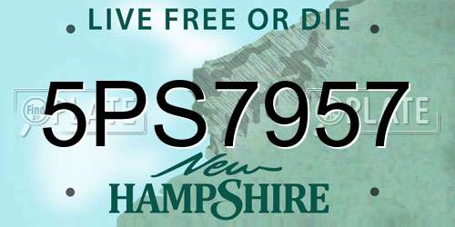 5PS7957 New Hampshire License Plate
