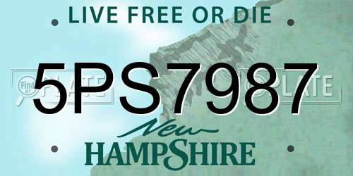 5PS7987 New Hampshire License Plate
