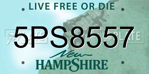 5PS8557 New Hampshire License Plate