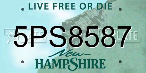5PS8587 New Hampshire License Plate