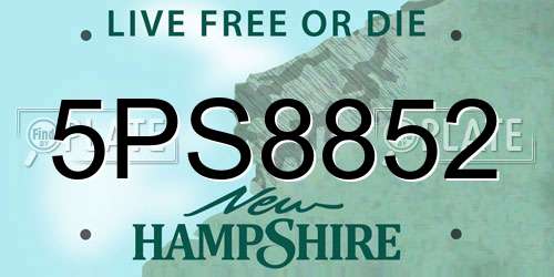 5PS8852 New Hampshire License Plate