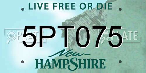 5PT075 New Hampshire License Plate