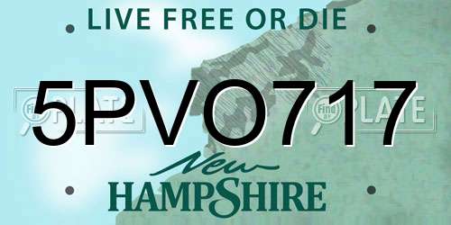 5PVO717 New Hampshire License Plate