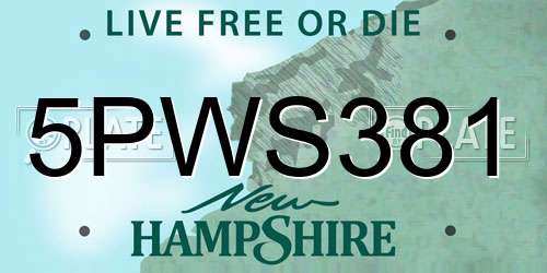 5PWS381 New Hampshire License Plate