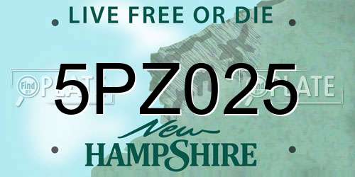 5PZ025 New Hampshire License Plate
