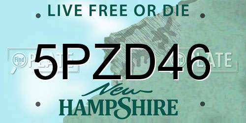 5PZD46 New Hampshire License Plate