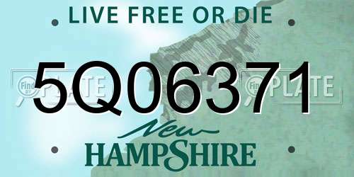 5Q06371 New Hampshire License Plate