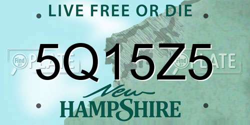 5Q15Z5 New Hampshire License Plate