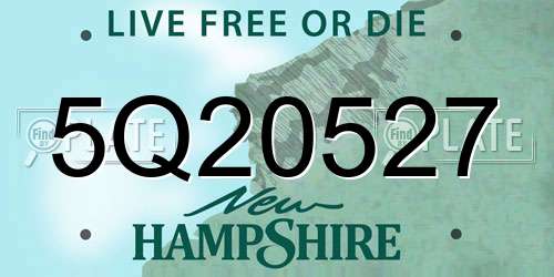 5Q20527 New Hampshire License Plate
