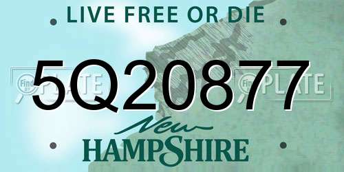 5Q20877 New Hampshire License Plate