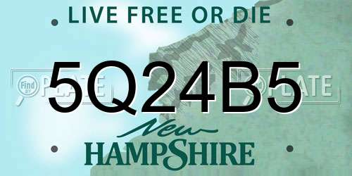 5Q24B5 New Hampshire License Plate