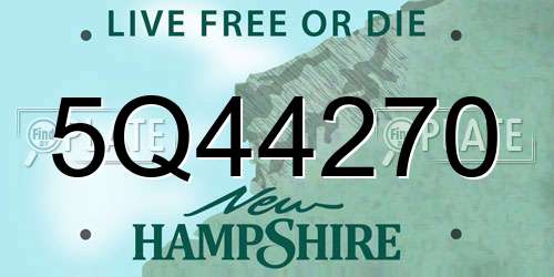 5Q44270 New Hampshire License Plate