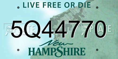 5Q44770 New Hampshire License Plate
