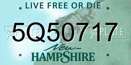 5Q50717 New Hampshire License Plate