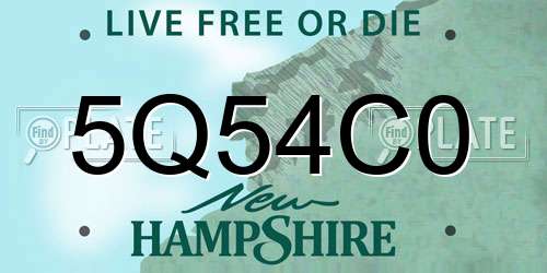 5Q54C0 New Hampshire License Plate