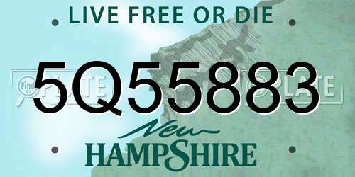 5Q55883 New Hampshire License Plate