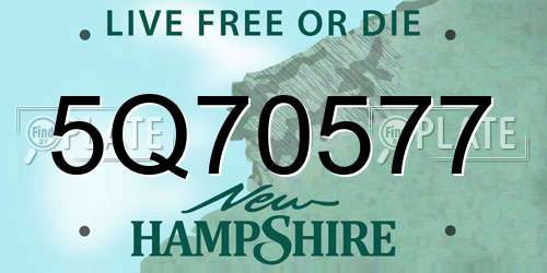 5Q70577 New Hampshire License Plate