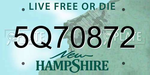 5Q70872 New Hampshire License Plate
