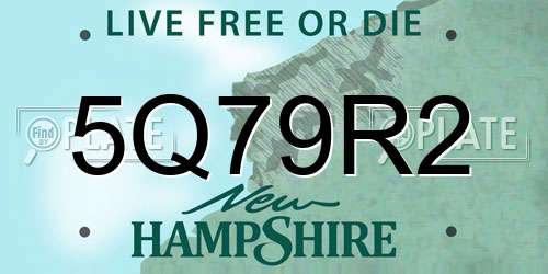 5Q79R2 New Hampshire License Plate