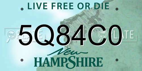 5Q84C0 New Hampshire License Plate