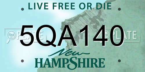 5QA140 New Hampshire License Plate