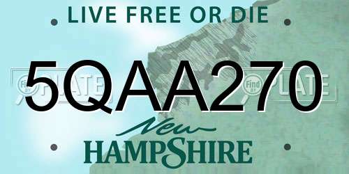 5QAA270 New Hampshire License Plate