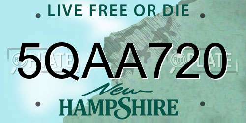5QAA720 New Hampshire License Plate